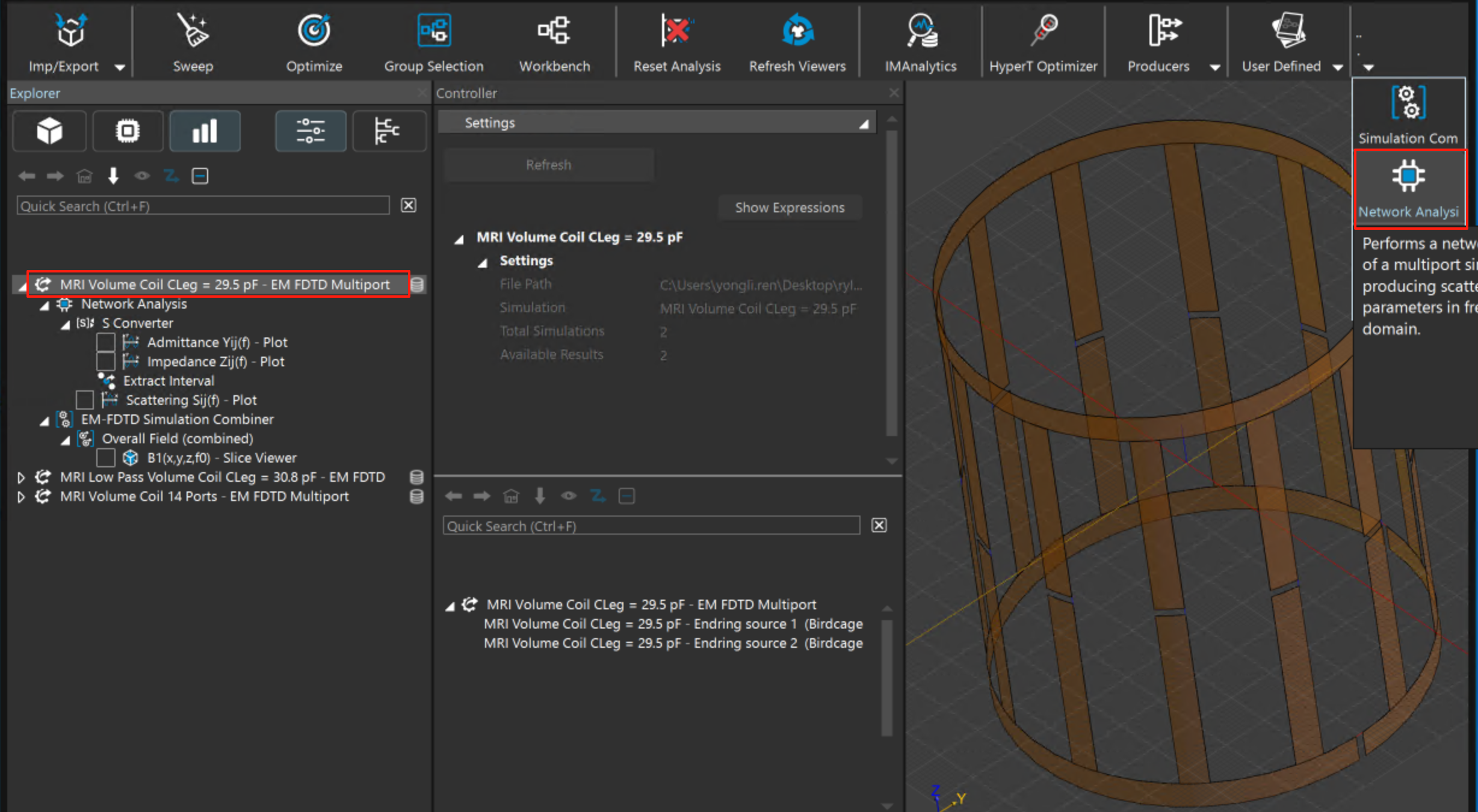 鳥籠線圈模擬B1結果分析