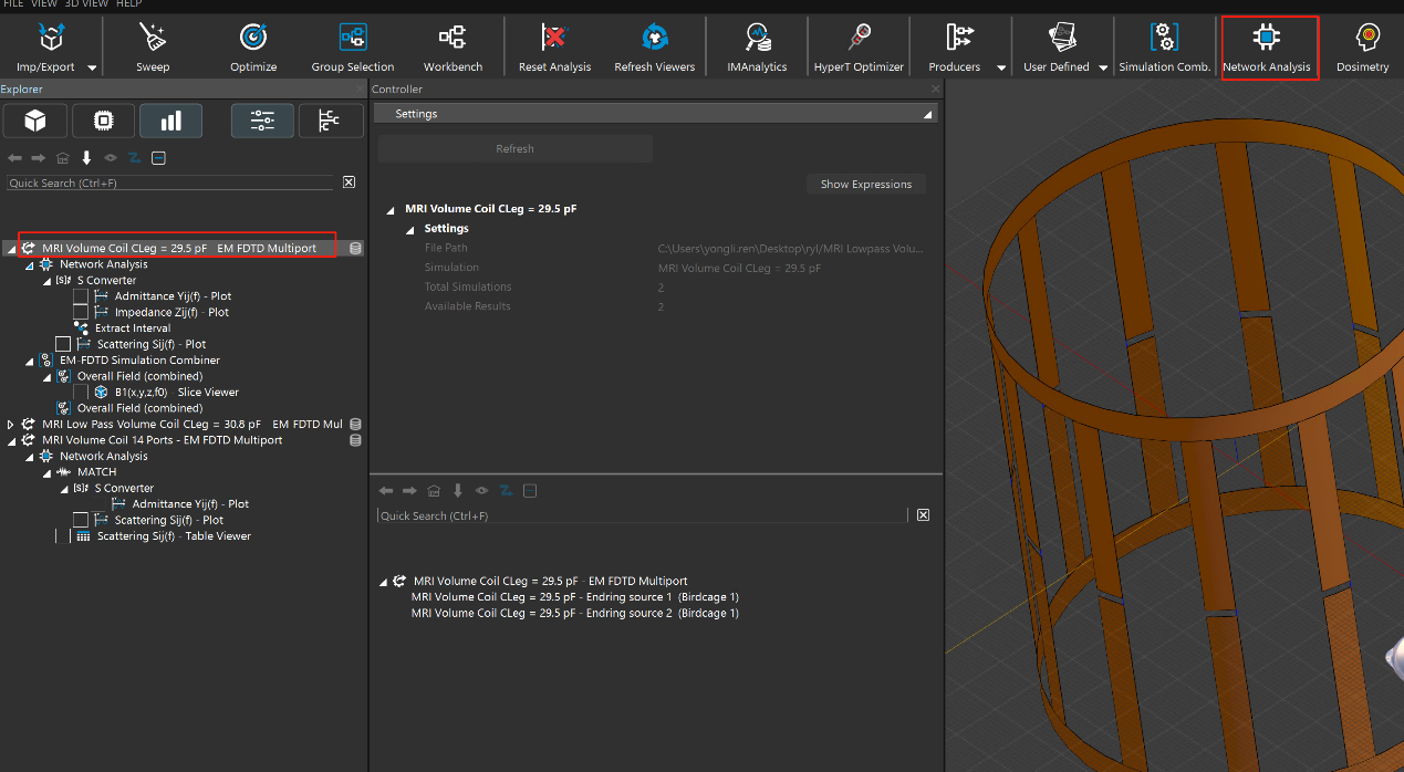 鳥籠線圈諧振點調整-通過修改集總元件的電容值