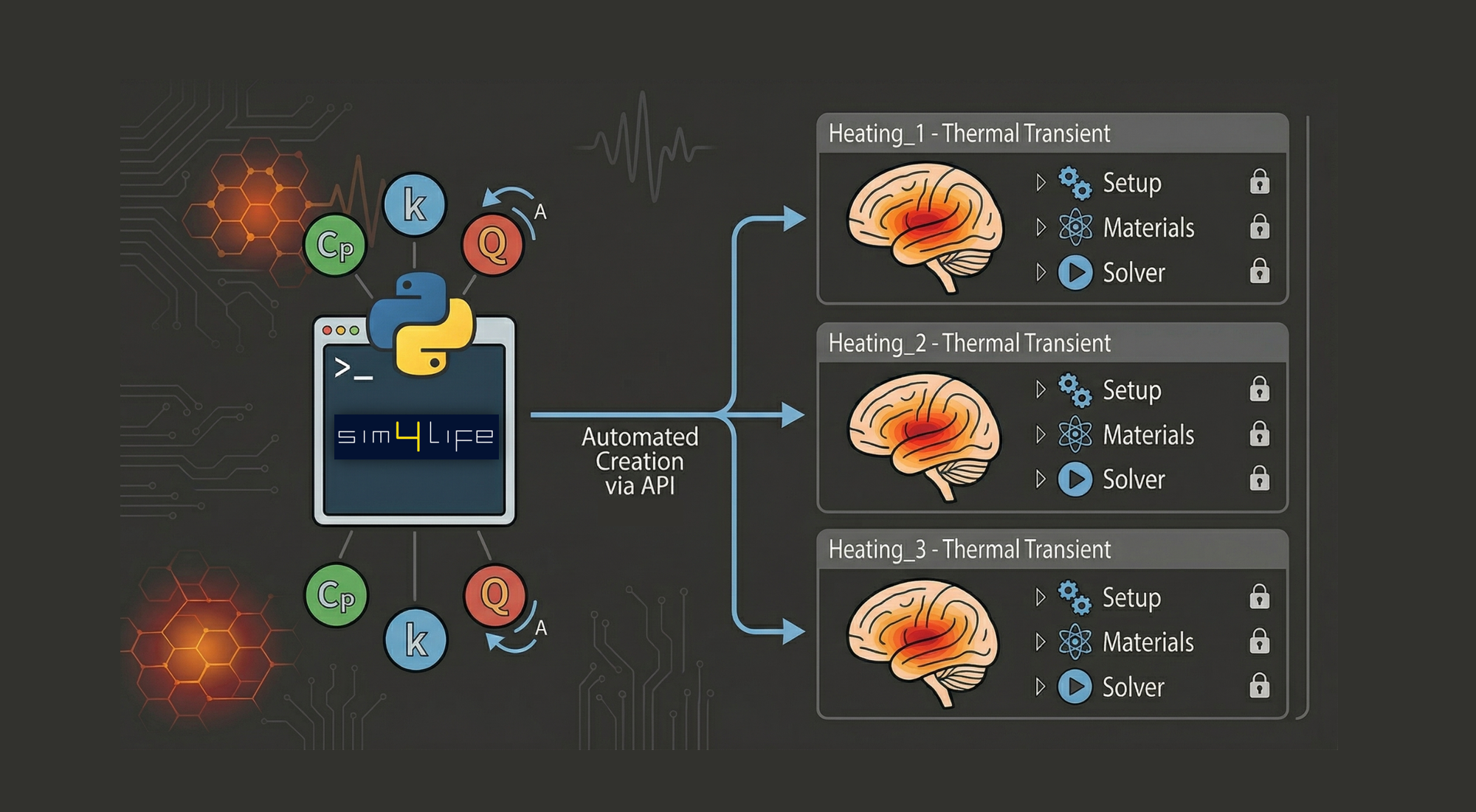 【Python API】利用 Sim4Life Python 腳本實現多組熱參數組合的自動化組織熱模擬