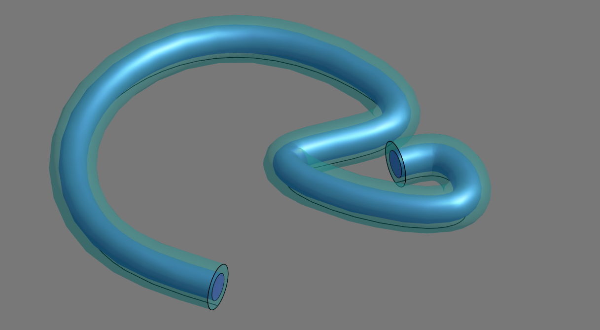 建立一个填充不规则空心管的实心模型