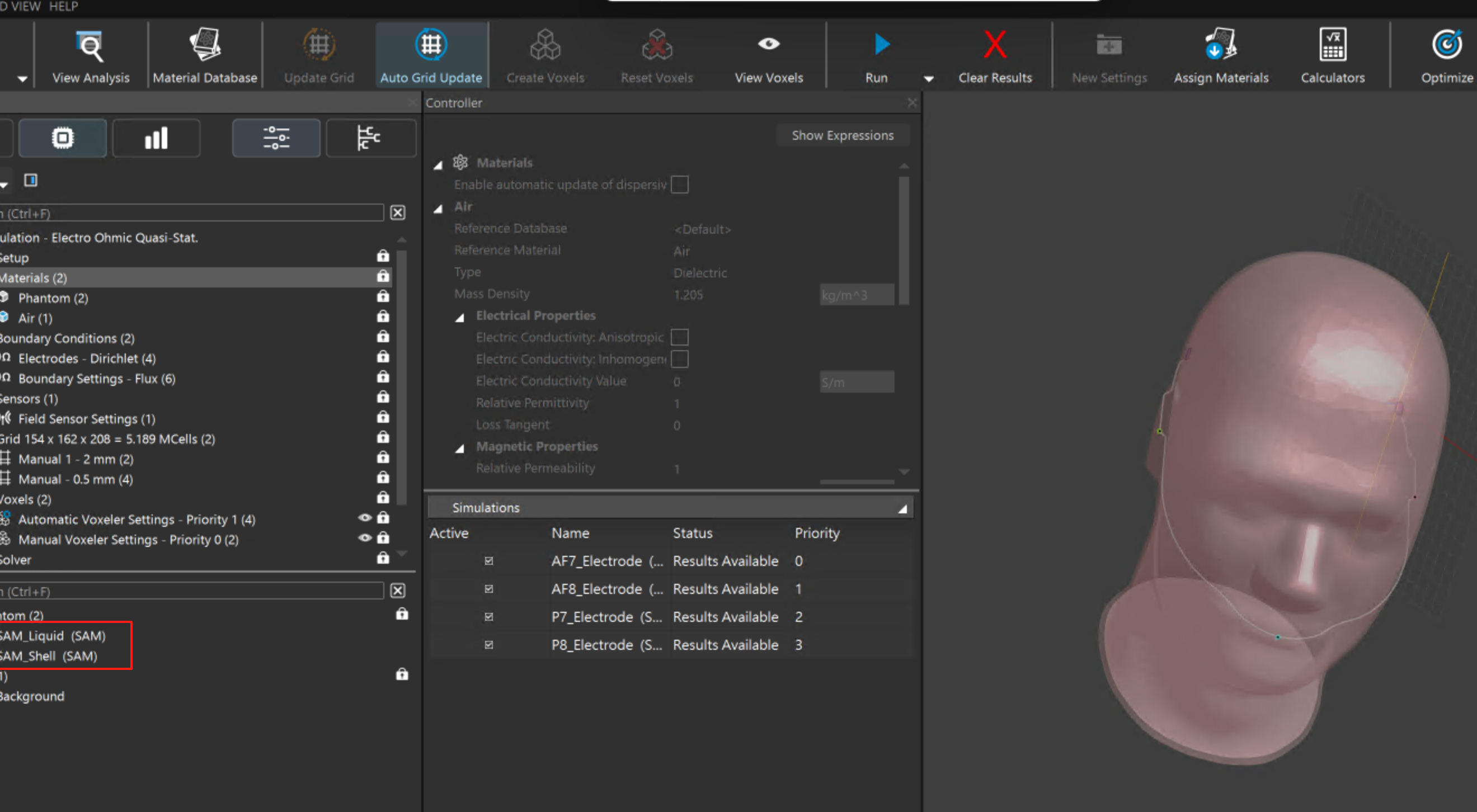 SAM-Head TI干涉實驗-仿真設置